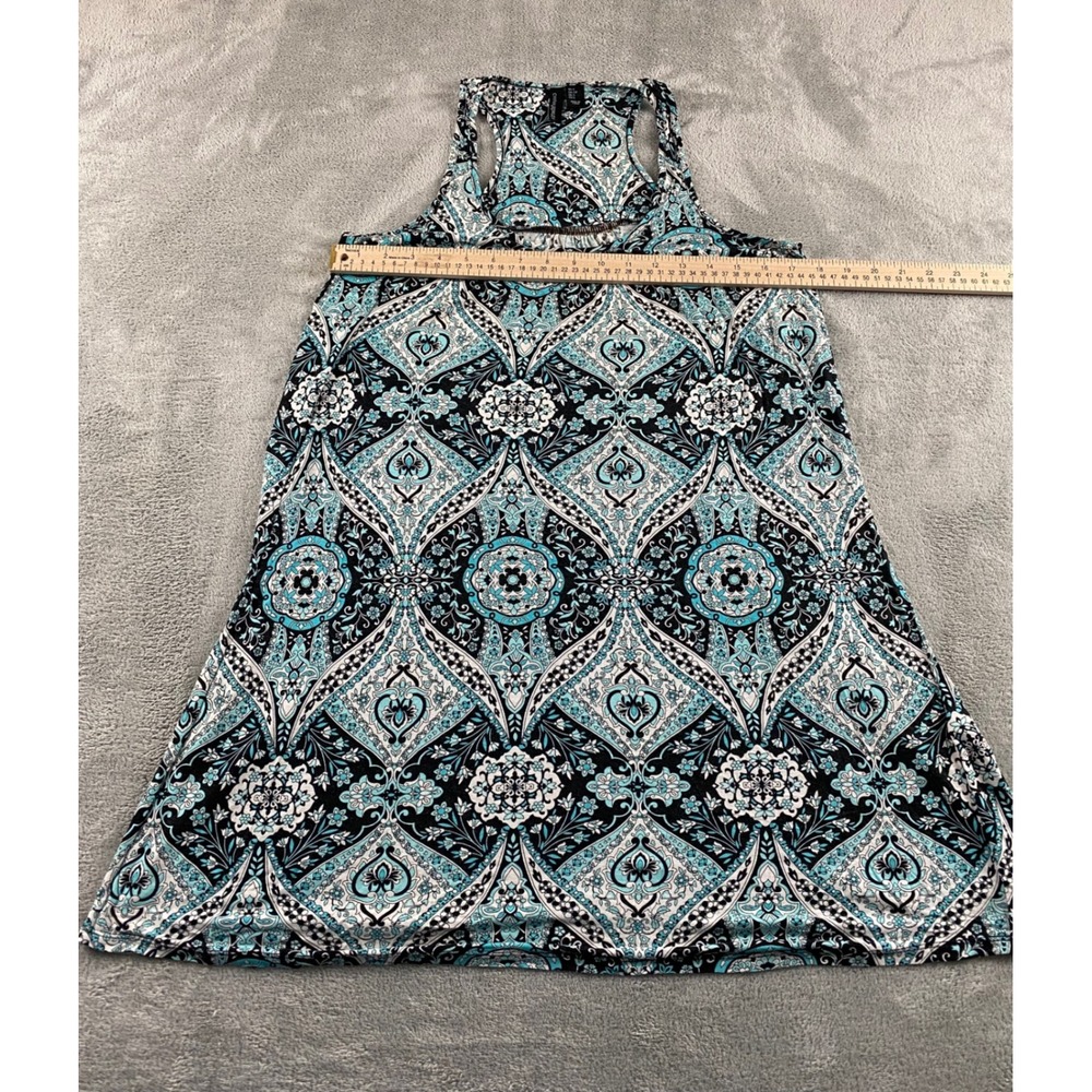 Cynthia Rowley Womens Blue Black Medallion Paisley Racerback Mini Dress Tunic S - Picture 4 of 9